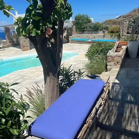 Elli S Seafront Pool Villa, 100 M From Quiet Sandy Beach In Kea, Cyclades Villa Melissaki