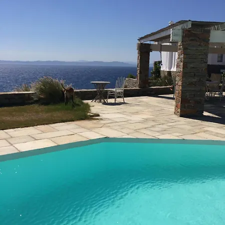 Villa Elli S Seafront Pool Villa, W/sandy In Kea, Cyclades *