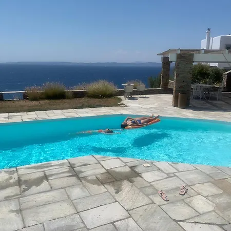Villa Elli S Seafront Pool Villa, 100 M From Quiet Sandy In Kea, Cyclades
