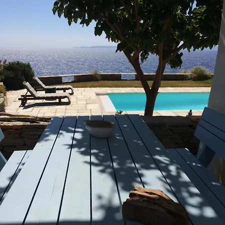 Elli S Seafront Pool Villa, 100 M From Quiet Sandy In Kea, Cyclades