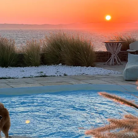 Elli S Seafront Pool Villa, 100 M From Quiet Sandy In Kea, Cyclades * Melissaki