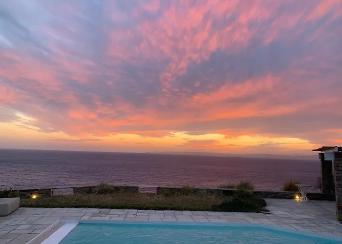 Elli S Seafront Pool Villa, 100 M From Quiet Sandy In Kea, Cyclades