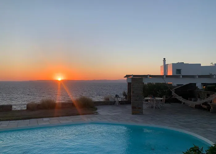 Elli S Seafront Pool Villa, 100 M From Quiet Sandy In Kea, Cyclades